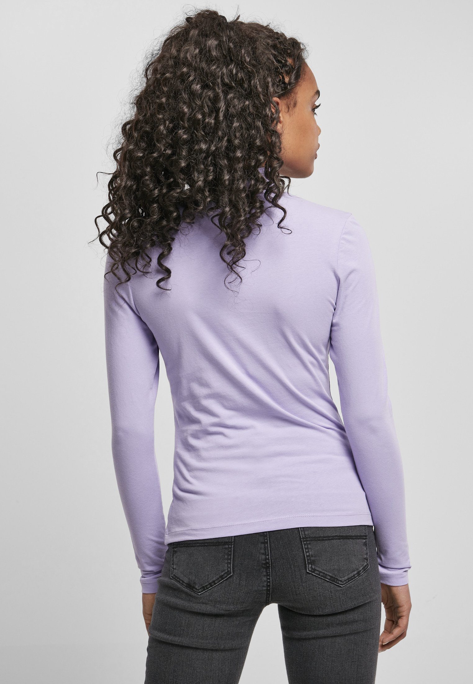 URBAN CLASSICS Langarmshirt Damen Ladies Cut-Out Turtleneck Longsleeve (1-tlg)