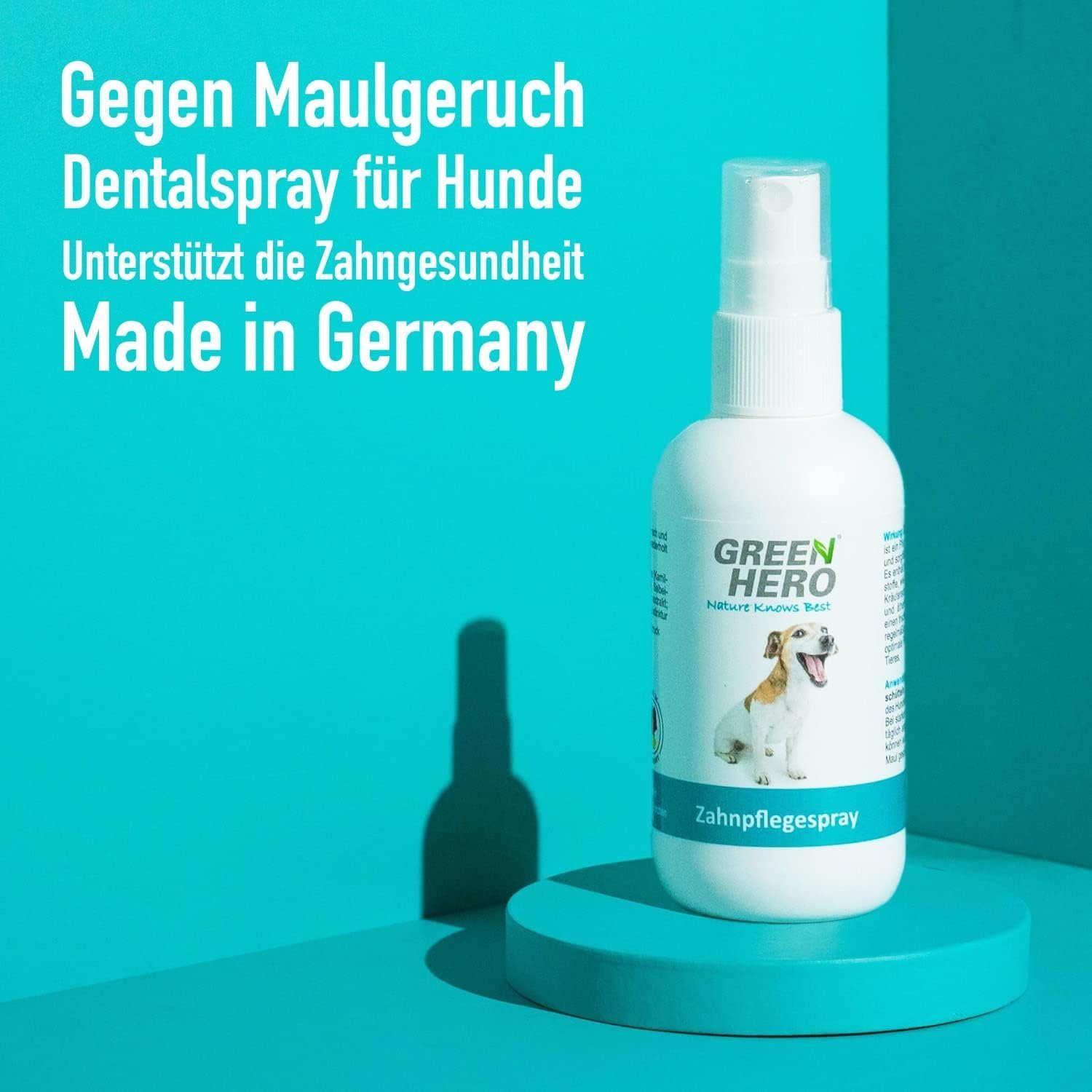 GreenHero Tier-Zahnpflegeset Zahnpflegespray für Hunde - gegen Mundgeruch