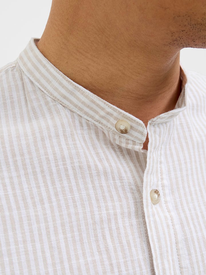Jack & Jones Hemd - Regular fit - in Weiß/ Beige günstig kaufen