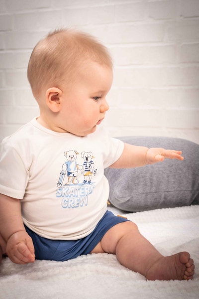 T-Shirt kurzarm, weiß für Jungs
