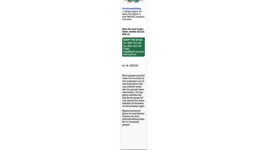 TAXOFIT Magnesium 600 Depot Tabletten 30 St