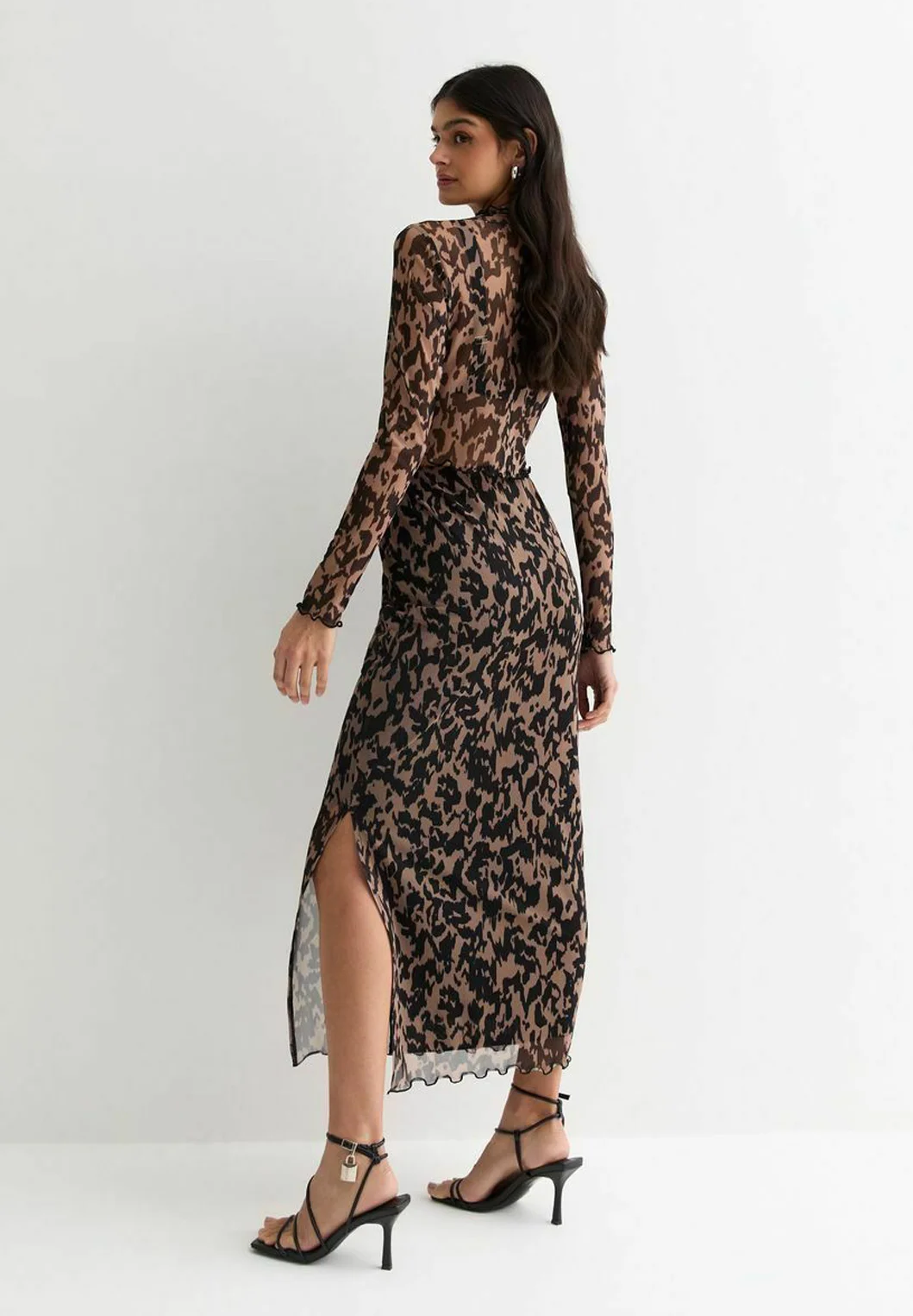 New Look ANIMALSPLIT HEM MIDI - Falda de campana