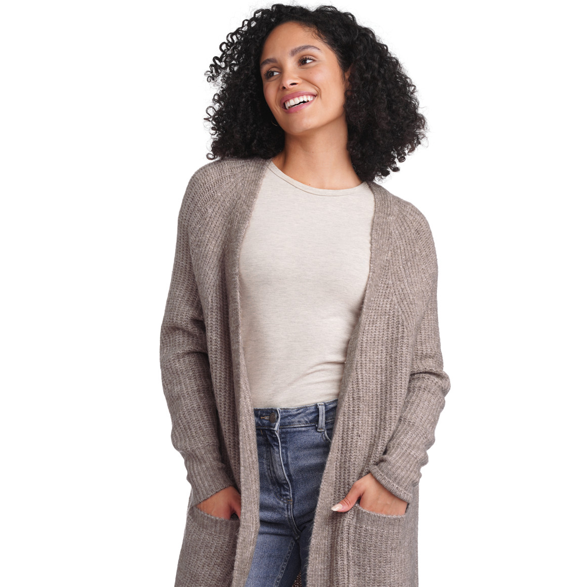 Damen Strickjacke im Long-Style
