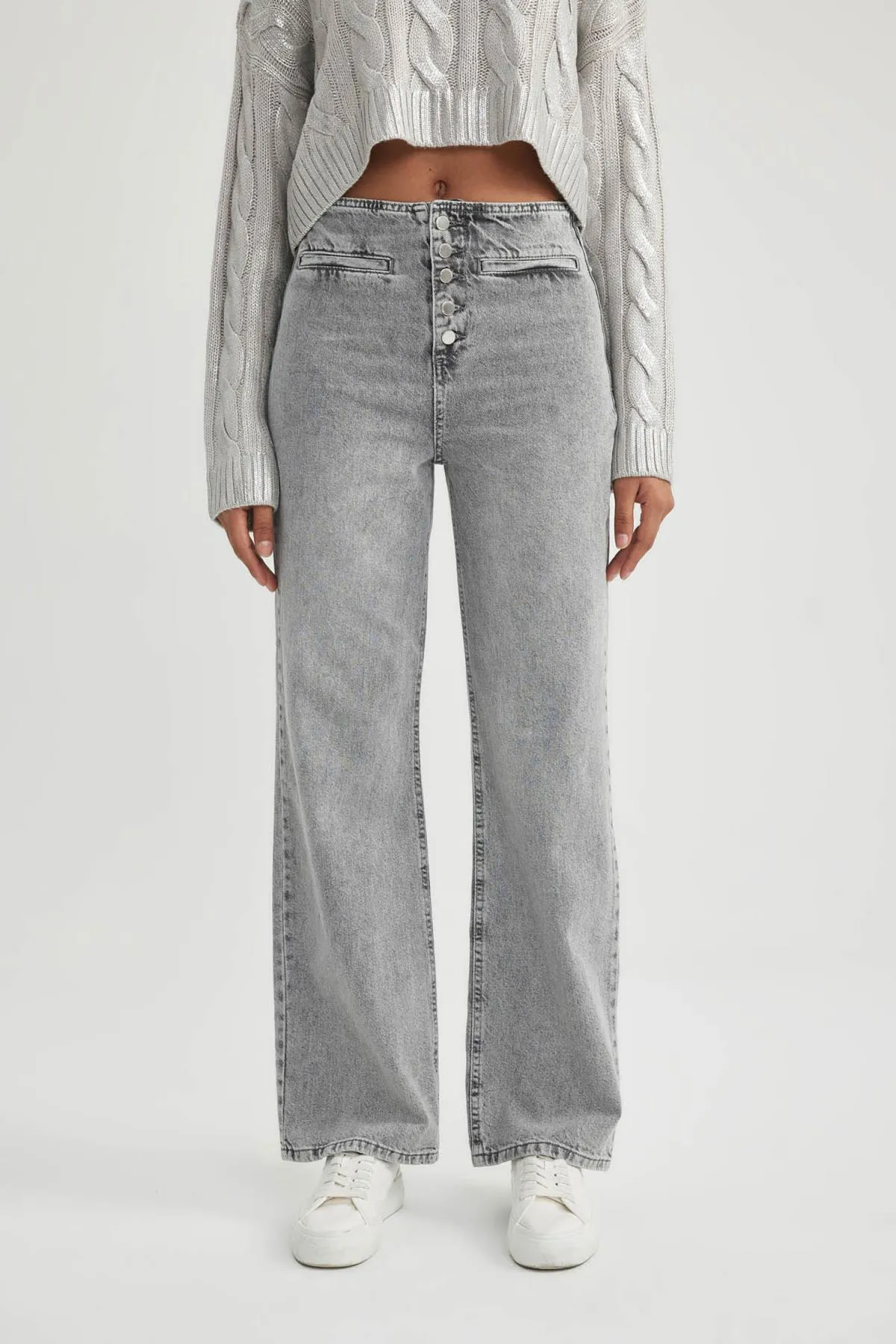 DeFacto  Lange Jeanshose im 90er-Stil mit weitem Bein und hoher Taille, B8162ax23cw