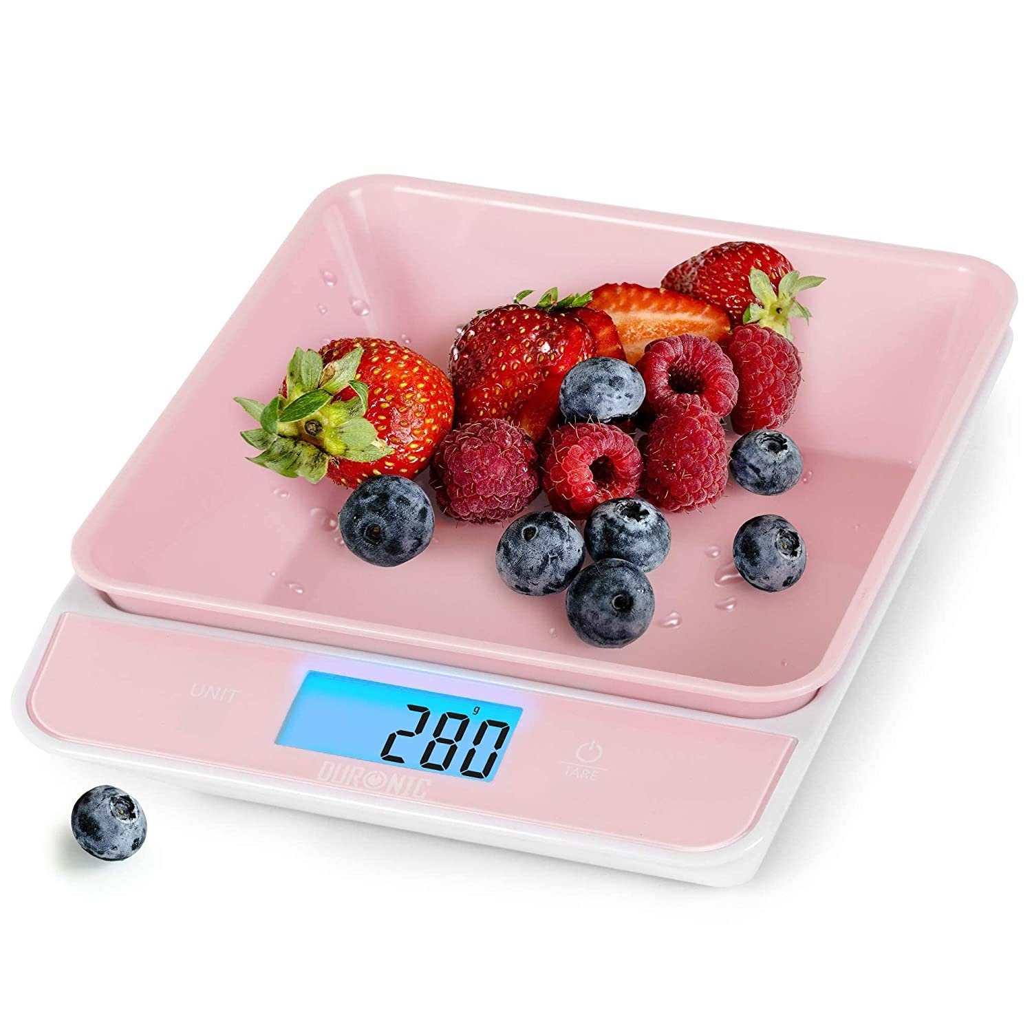 Duronic Küchenwaage, KS100 PK Küchenwaage, 5 kg Digitalwaage mit 1,2 L Schüssel