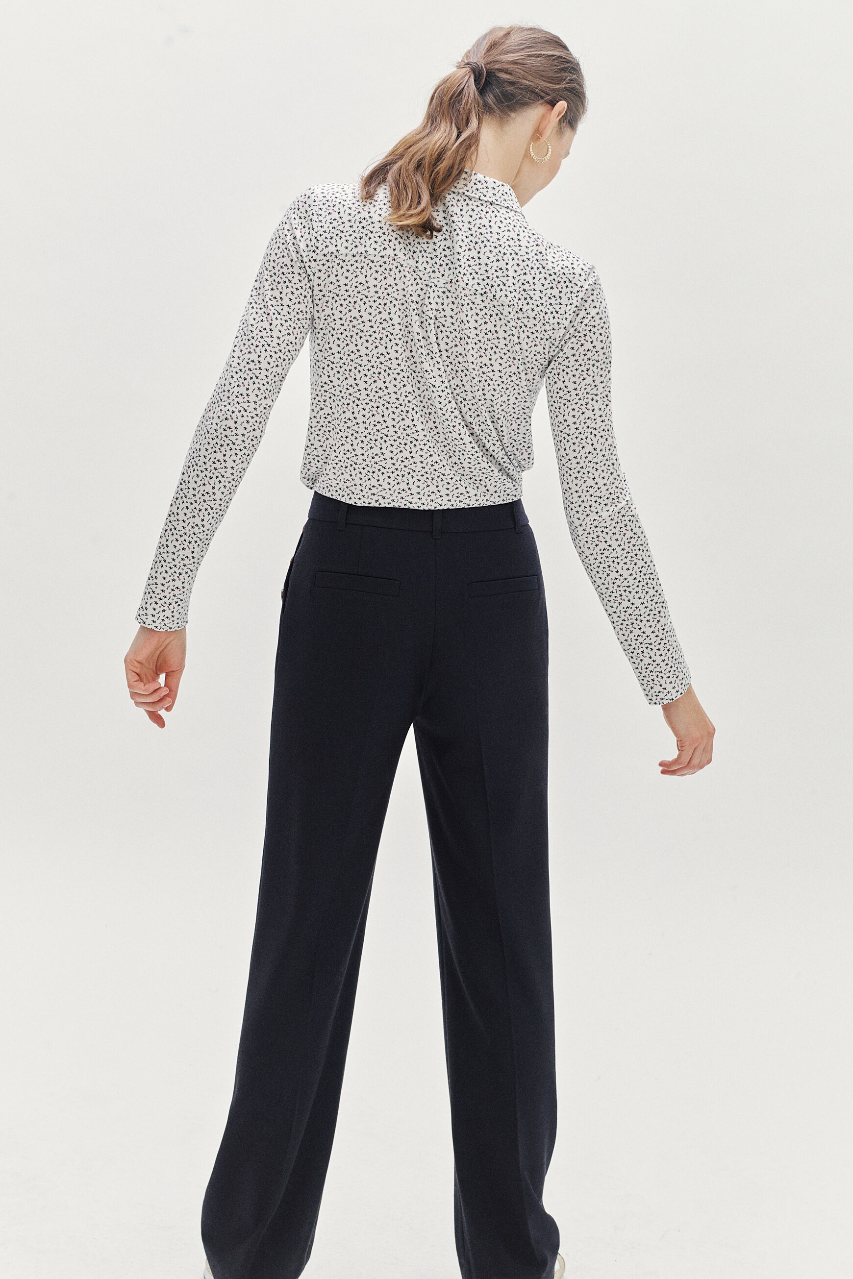 pantalon gaston bleu marine femme