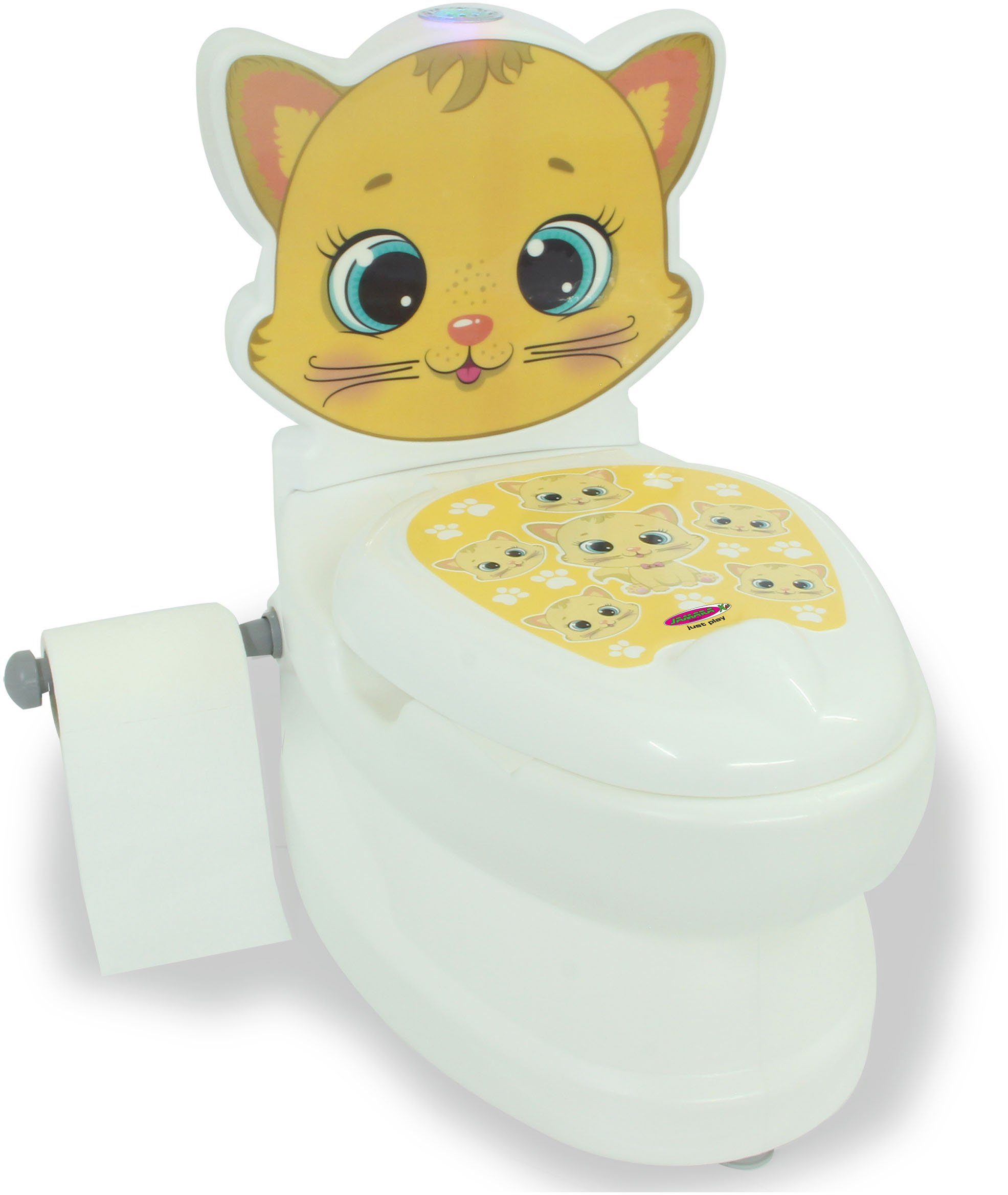 Jamara Toilettentrainer Meine kleine Toilette, Katze, mit Spülsound und Toilettenpapierhalter