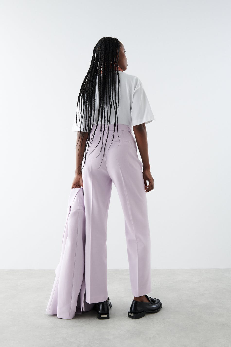 Straight regular trousers