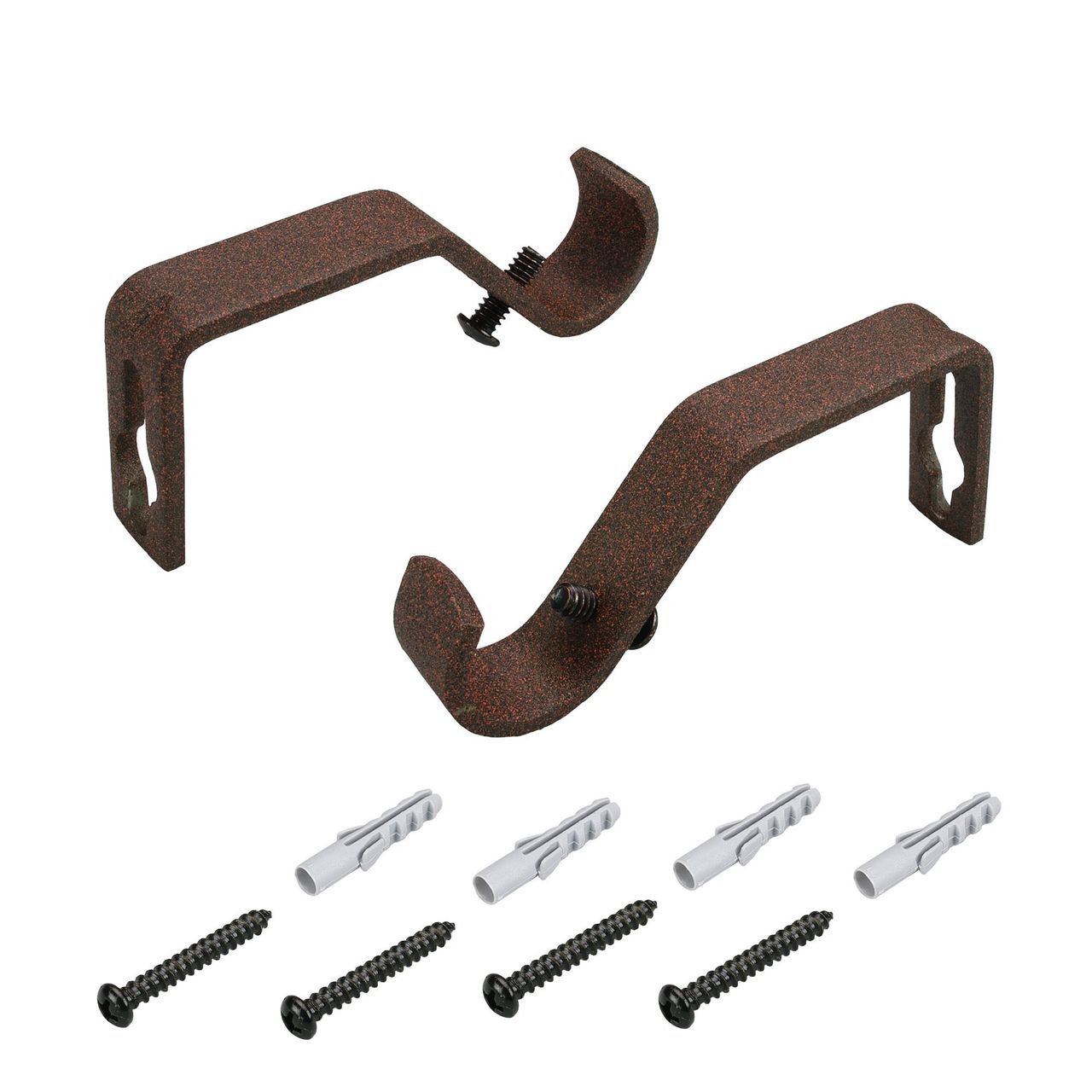 Bella Casa Träger 7 cm für Stilstange Gardinenstange Profilrohr 16 mm Ø, rost, 2 Stück