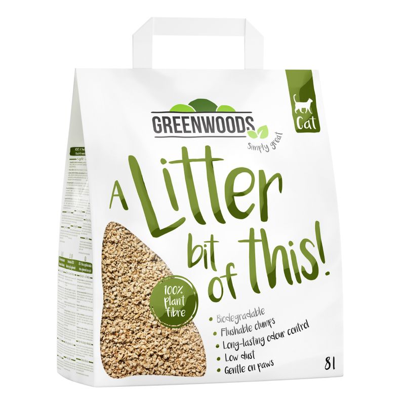 Greenwoods klumpende Katzenstreu aus Pflanzenfasern zu TOP-Preisen