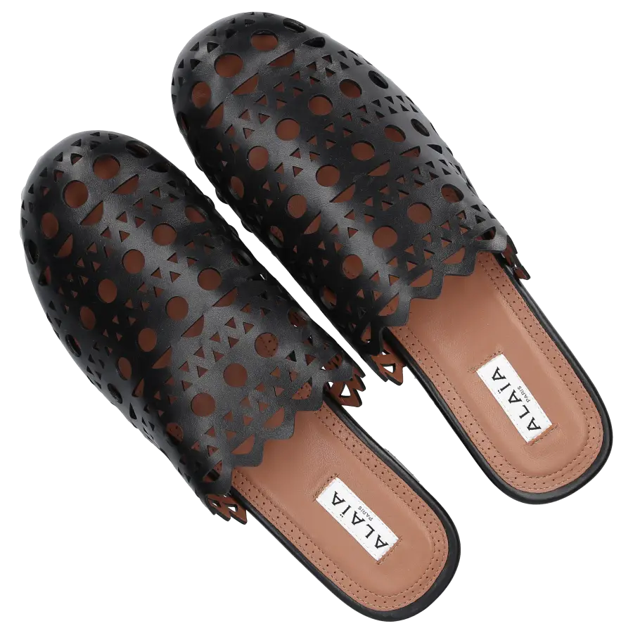 Azzedine Alaïa - Clogs 3M050 Kalbsleder - schwarz