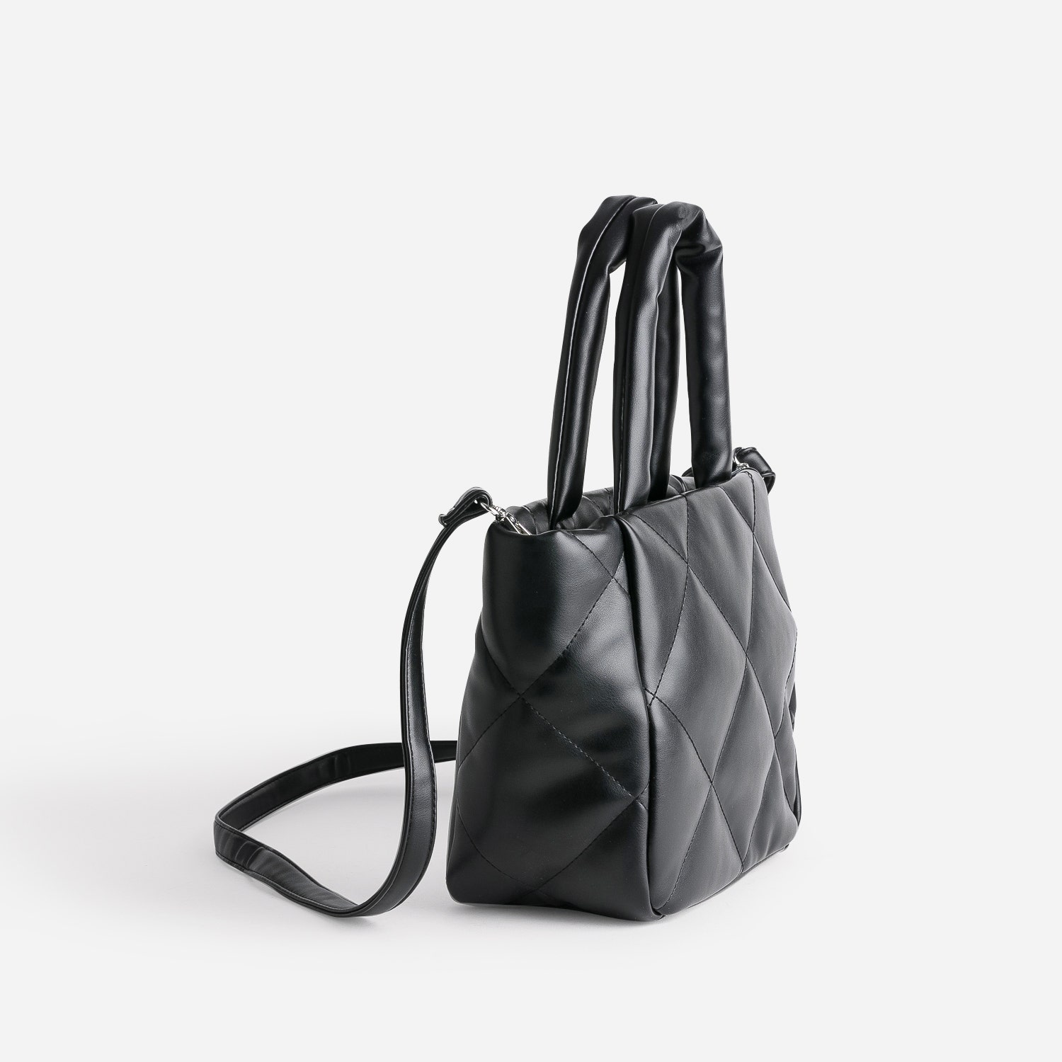 Sac à main TEXTO noir matelassé