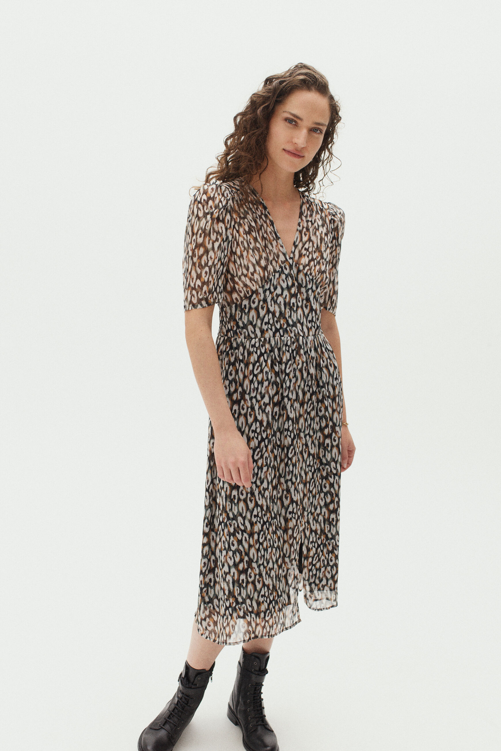 robe fauve noir femme