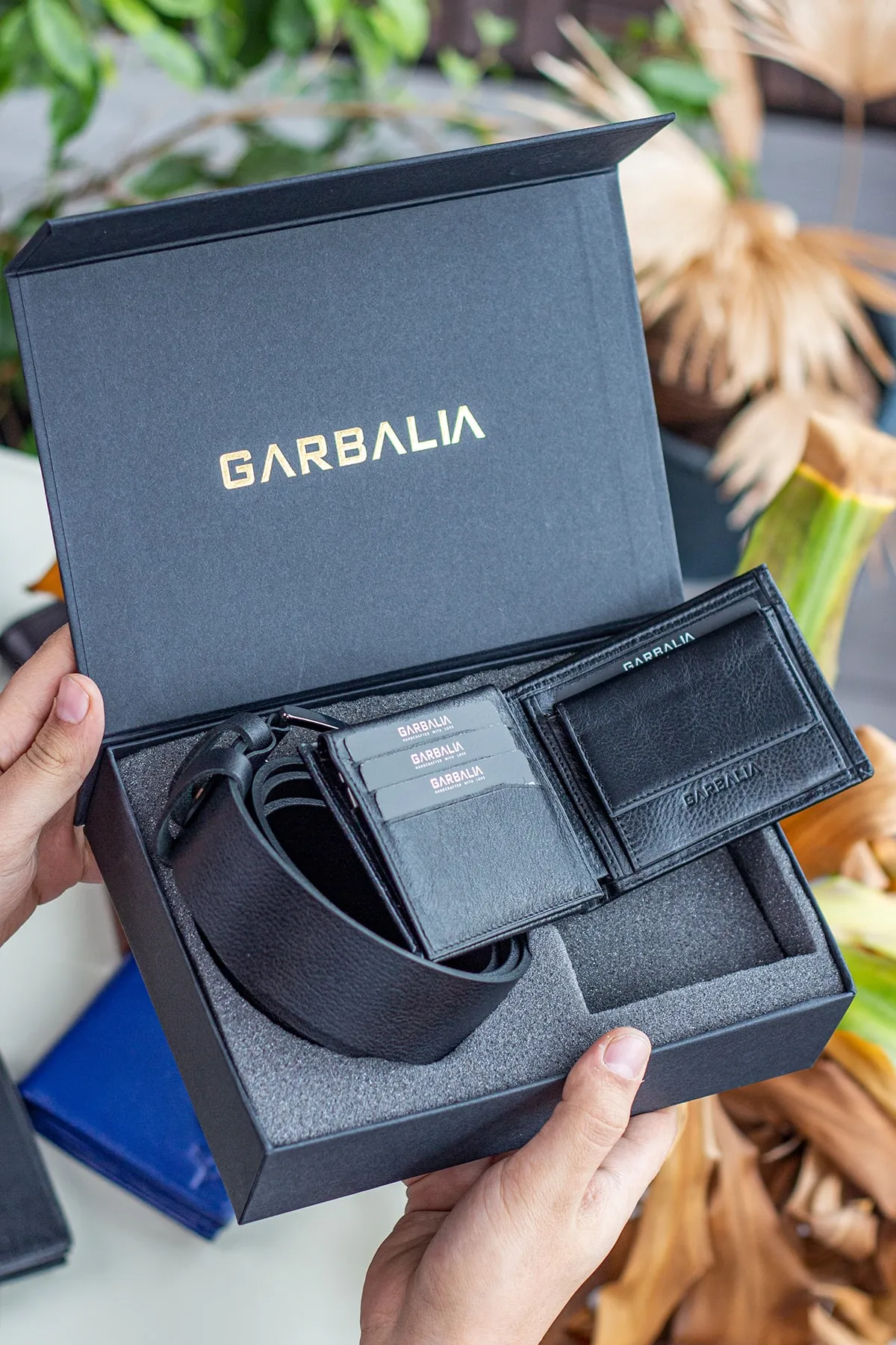 Garbalia  Jackson-Gürtelbrieftaschen-Set aus echtem Leder mit besonderem Geschenkpaket und Münzfach