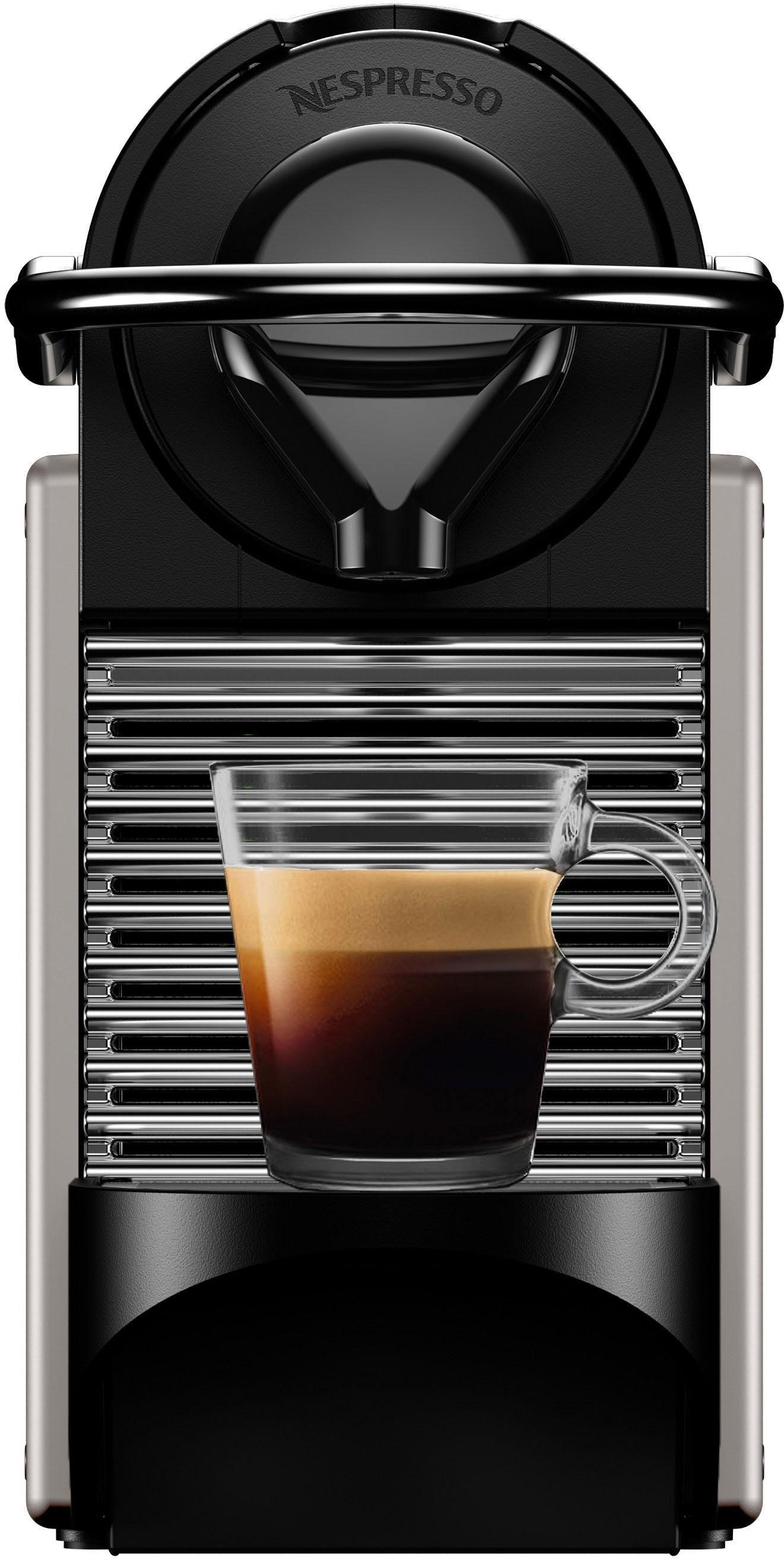 Nespresso Kapselmaschine XN304T Pixie von Krups, 19 Bar Druck, Wassertank: 0,7 L, inkl. Willkommenspaket mit 14 Kapseln