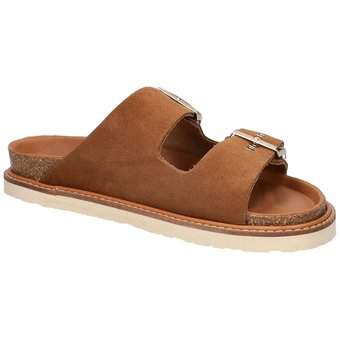 Genuins Hawaii Velour Pantolette in braun