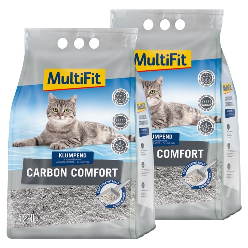 MultiFit Katzenstreu MultiFit Carbon Comfort 2x12 l