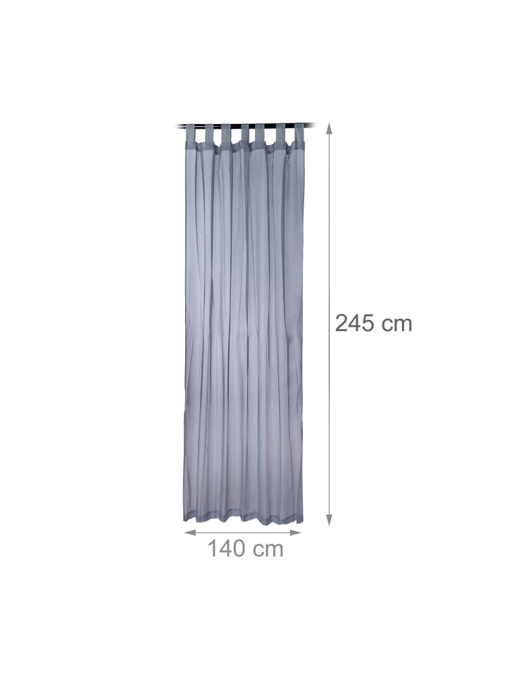 relaxdays 4x Vorhänge in Silber - (L)245 x (B)140 cm günstig kaufen onesize