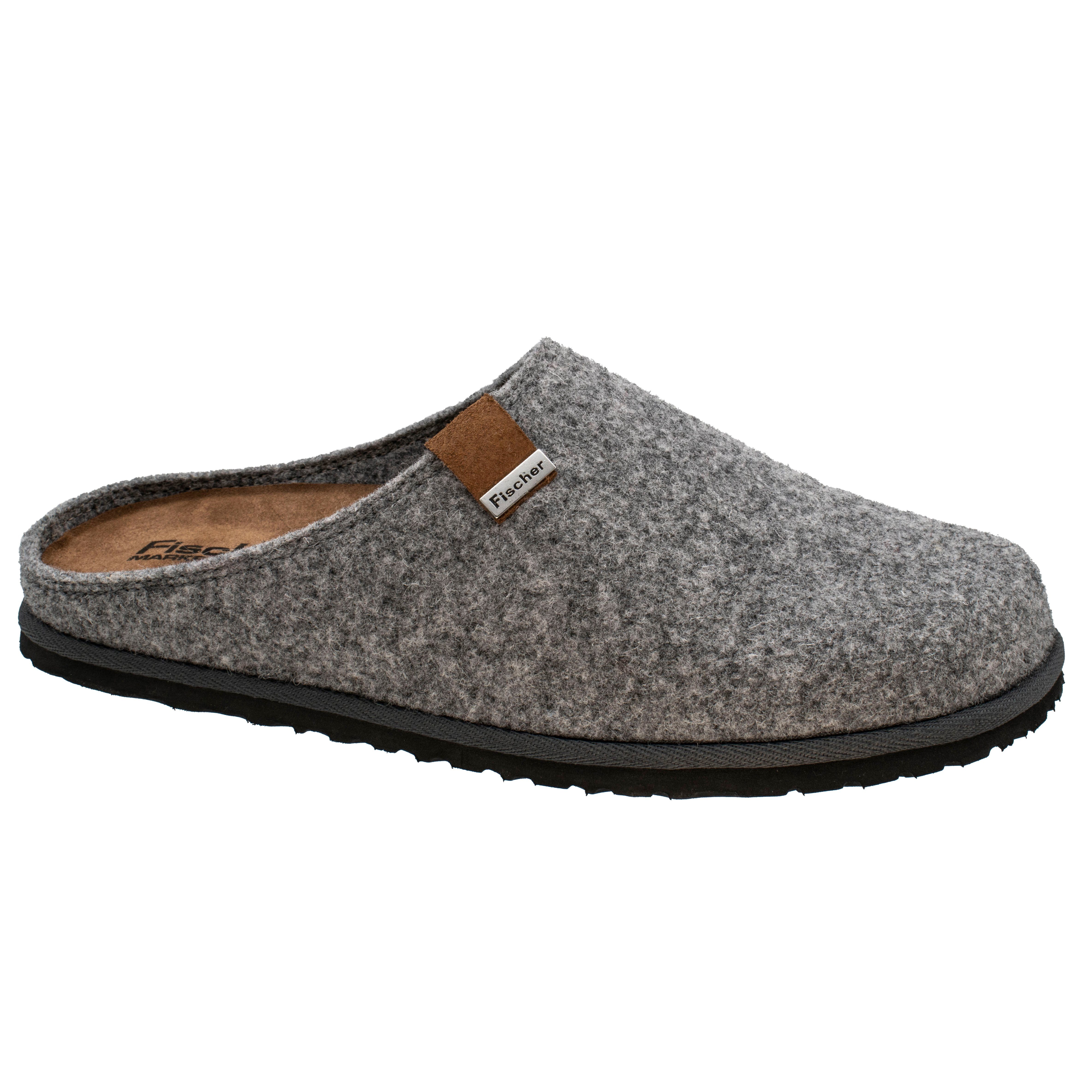 Fischer-Markenschuh Helge Pantoffel aus PET Upcycling Filz, Lederdecksohle herausnehmbar