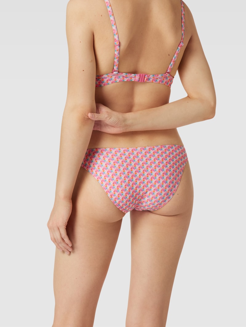 Bikini-Hose mit Allover-Muster in fuchsia