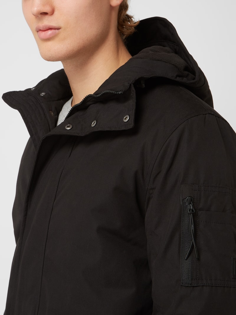 Parka mit Kapuze in schwarz