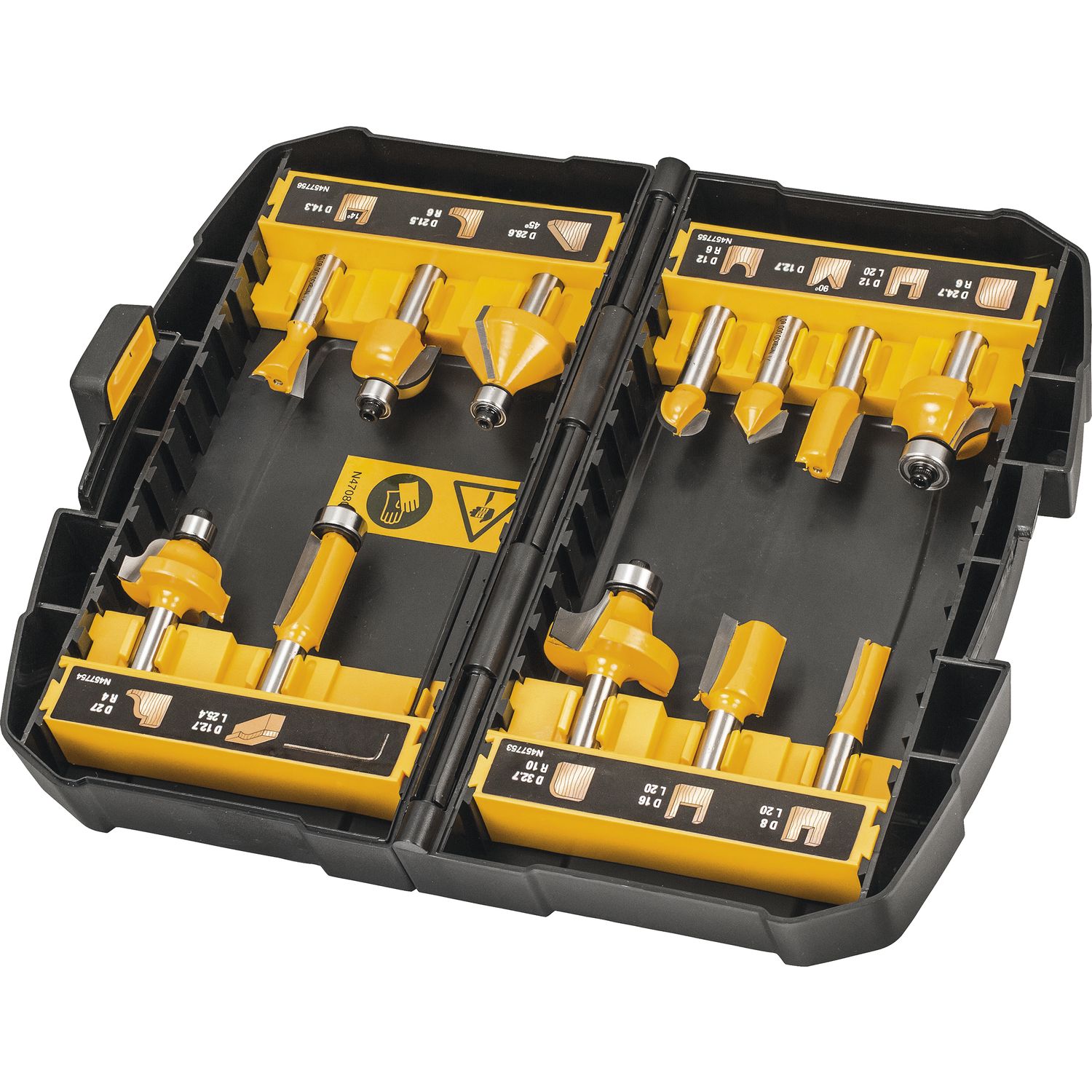 DeWalt Accessories DT90016-QZ Сет глодала, 12 делова, дршка 8 mm