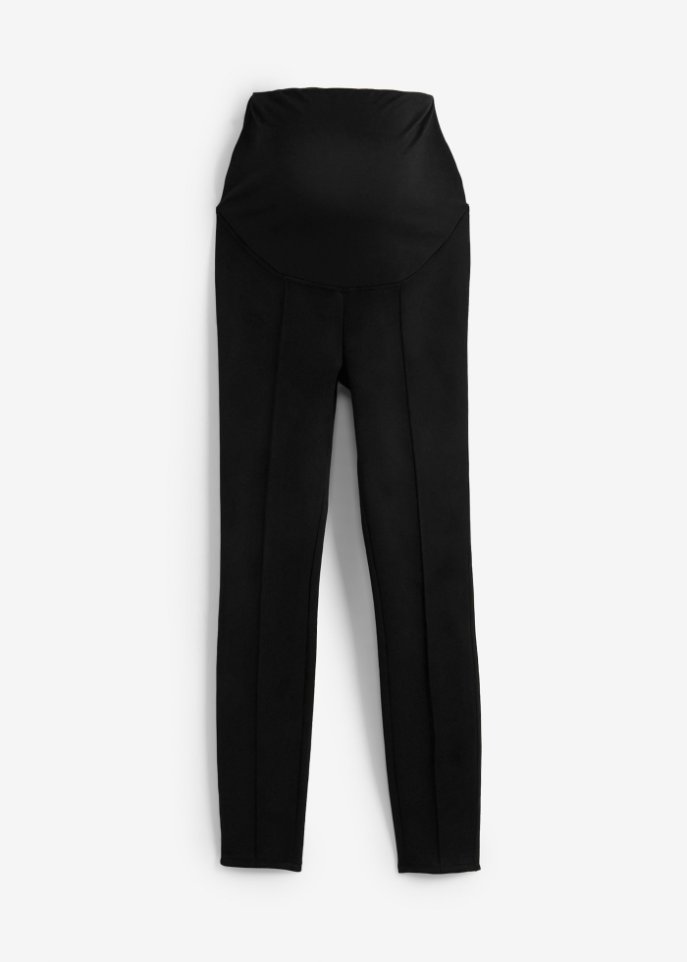 Umstandshose Velour-Lederimitat-Leggings mit Biese