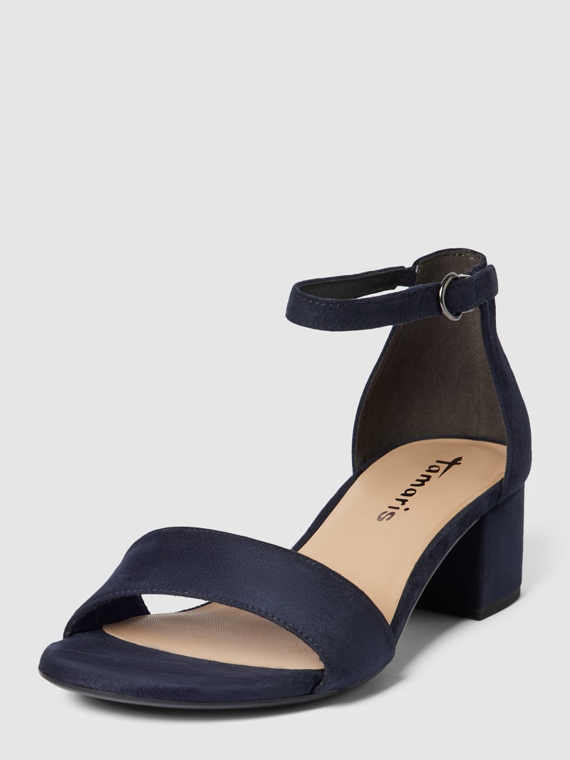 Sandalette in Wildleder-Optik in dunkelblau