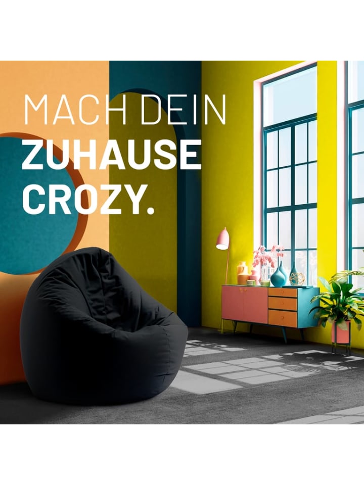 Lumaland Indoor/Outdoor-Sitzsack 2in1 Sitzsack 300l  120x80x75cm - schwarz günstig kaufen onesize