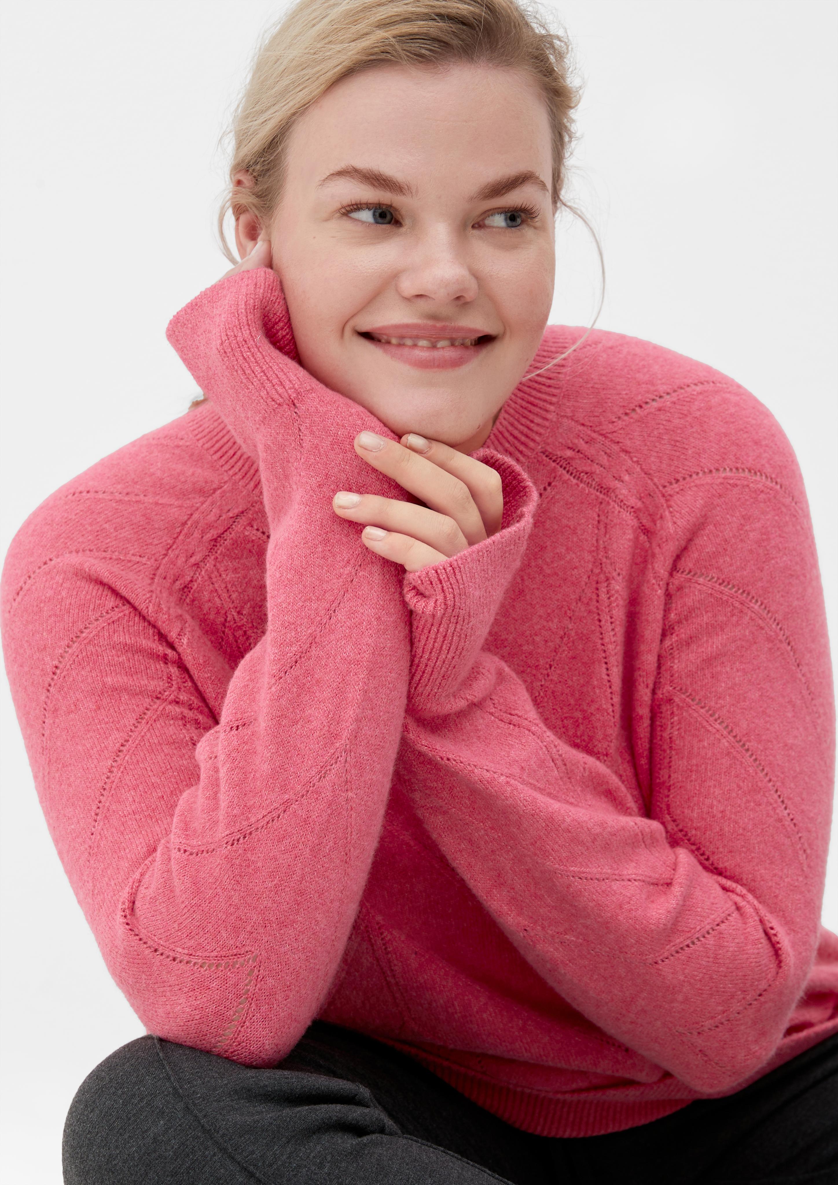 Strickpullover mit Lochmuster  2125668-45W0