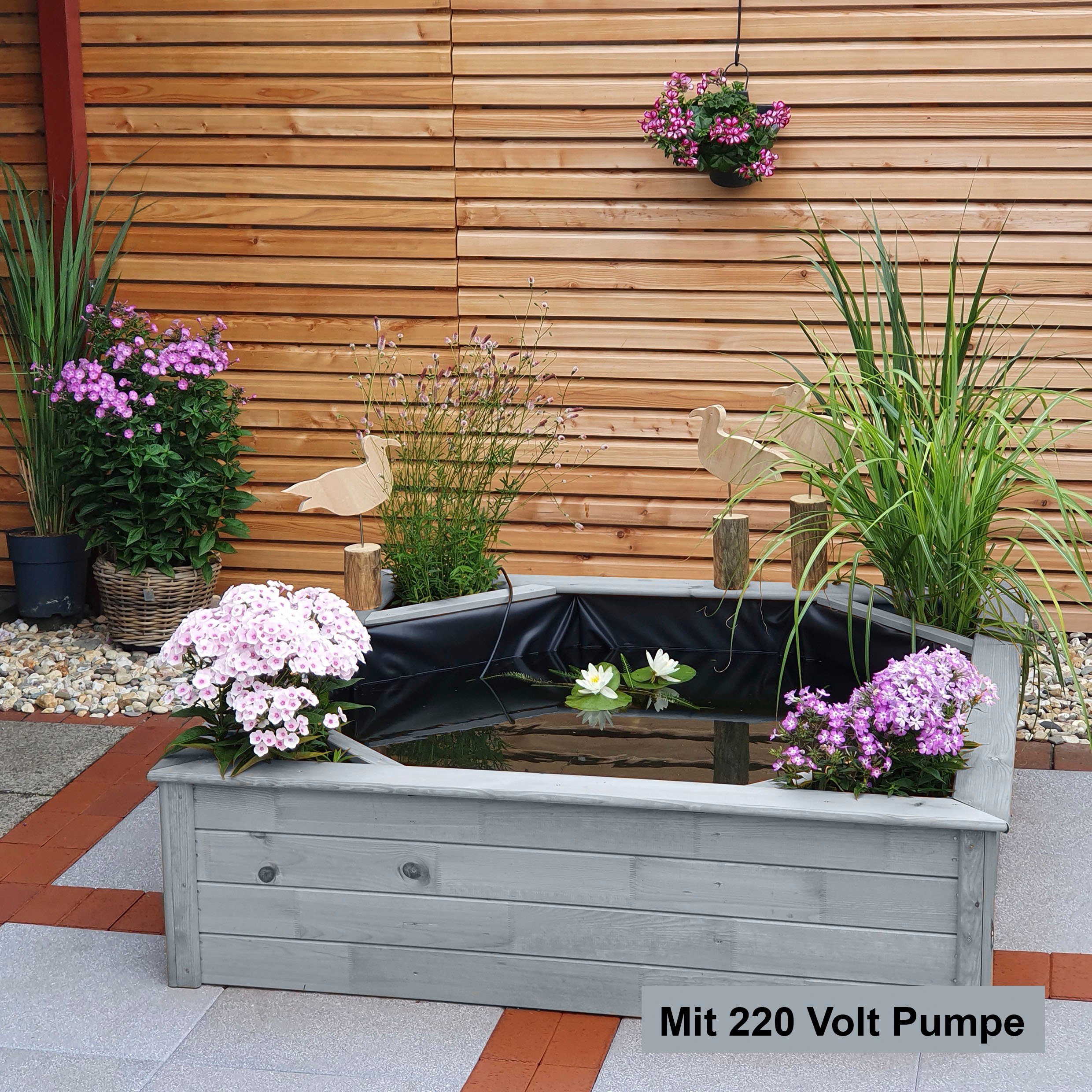 promadino Hochteich, BxTxH: 144x144x40 cm, 550 l, (Set), mit Teichpumpe