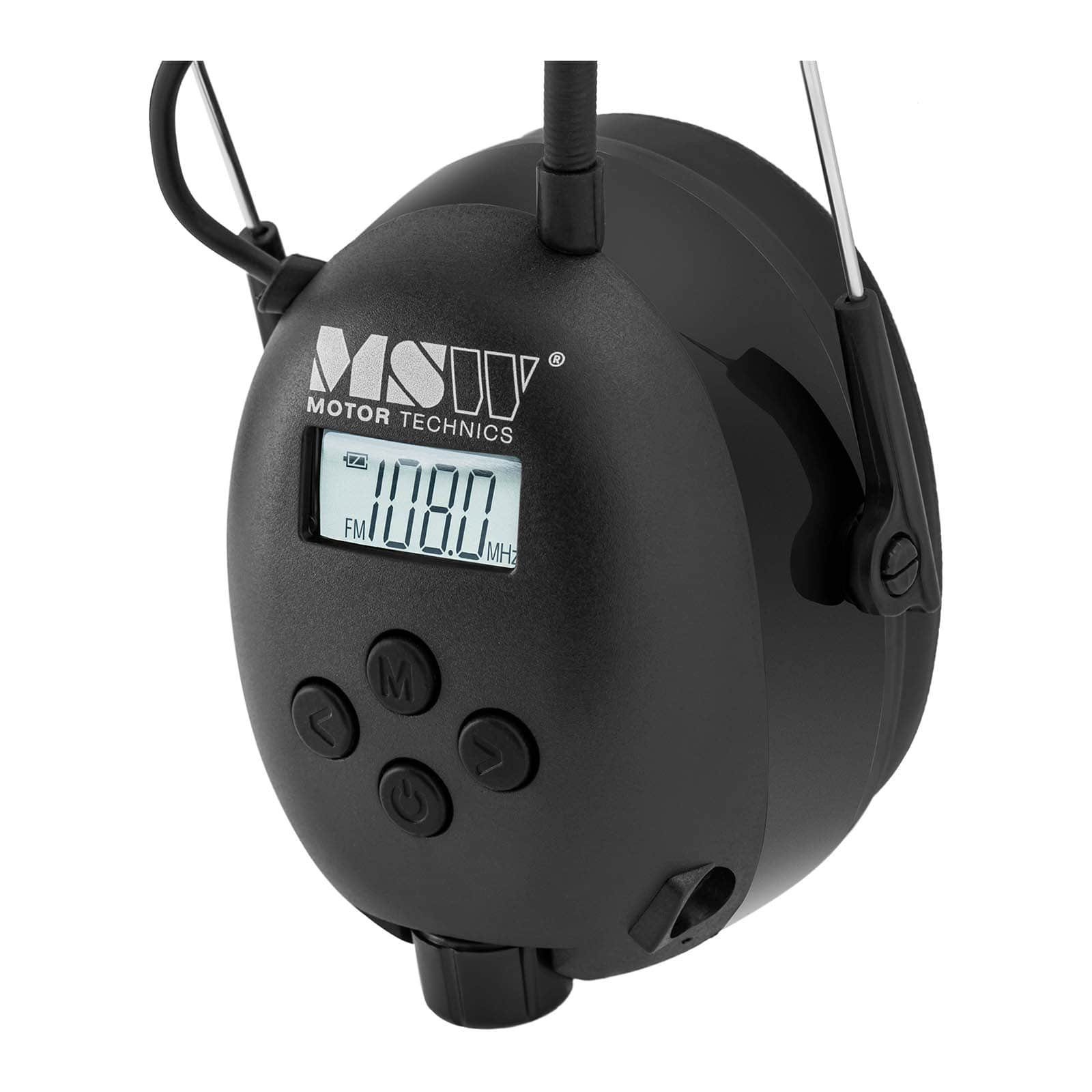 MSW Kapselgehörschutz Lärmschutzkopfhörer Bluetooth Mikrofon LCD-Display