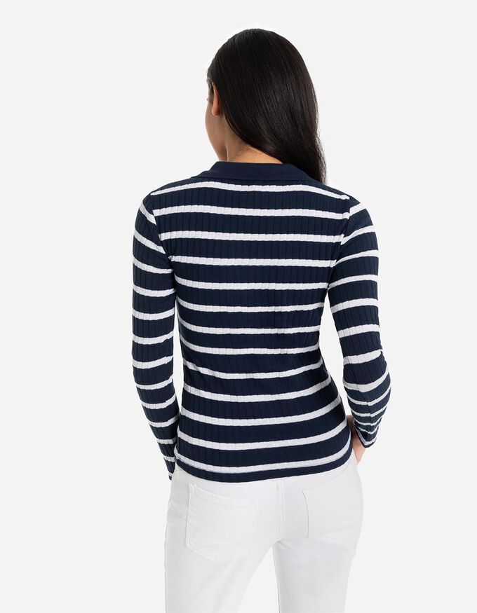 Langarm-Poloshirt - Baumwoll-Mix