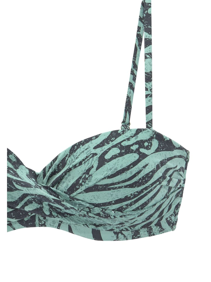 Bruno Banani Bügel-Bandeau-Bikini in jade bedruckt günstig kaufen