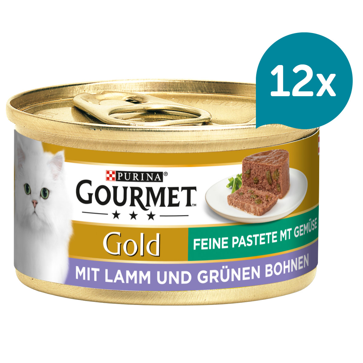 GOURMET Gold Feine Pastete mit Gemüse, Lamm und grüne Bohnen