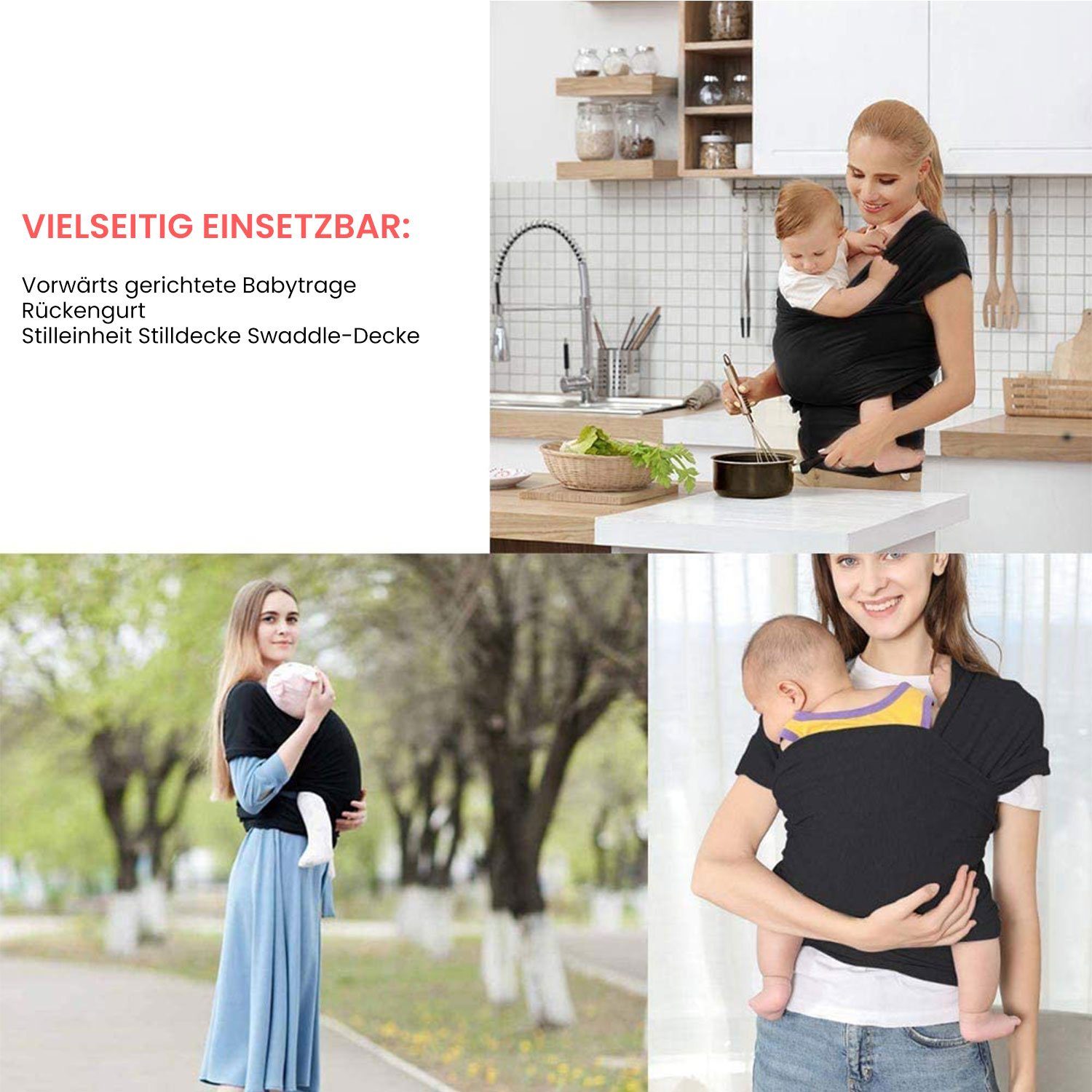 TOPMELON Tragetuch Babytragetuch, Neugeborenes elastisches Tragetuch