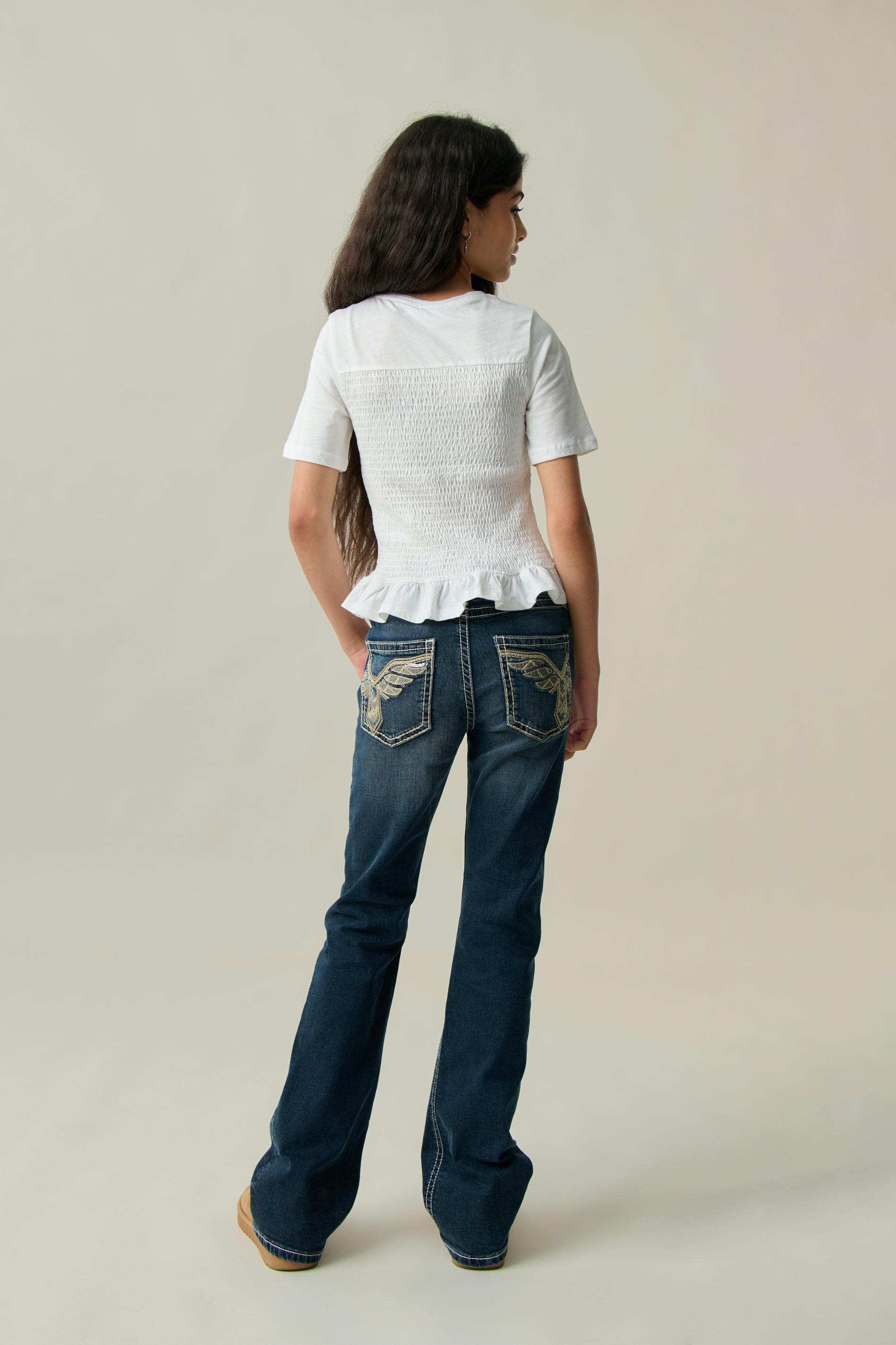 Sparkle low flare jeans