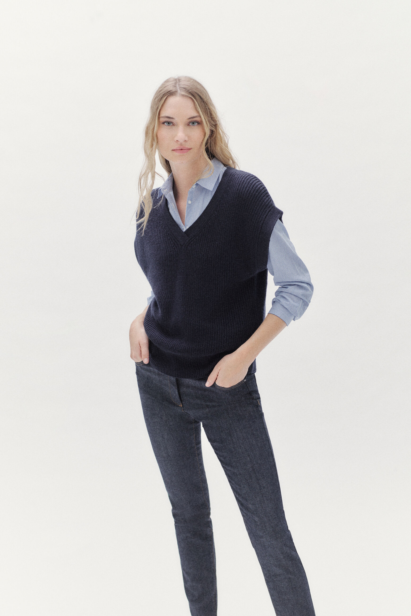 pull curtis bleu marine femme