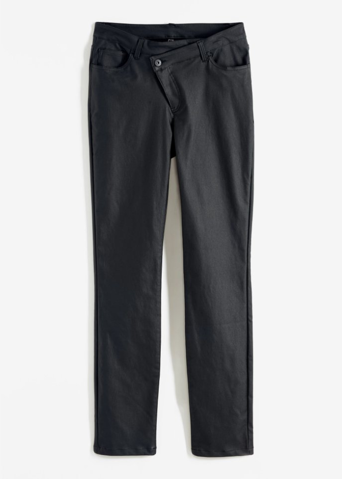 Lederimitat-Hose mit schrägem Bund