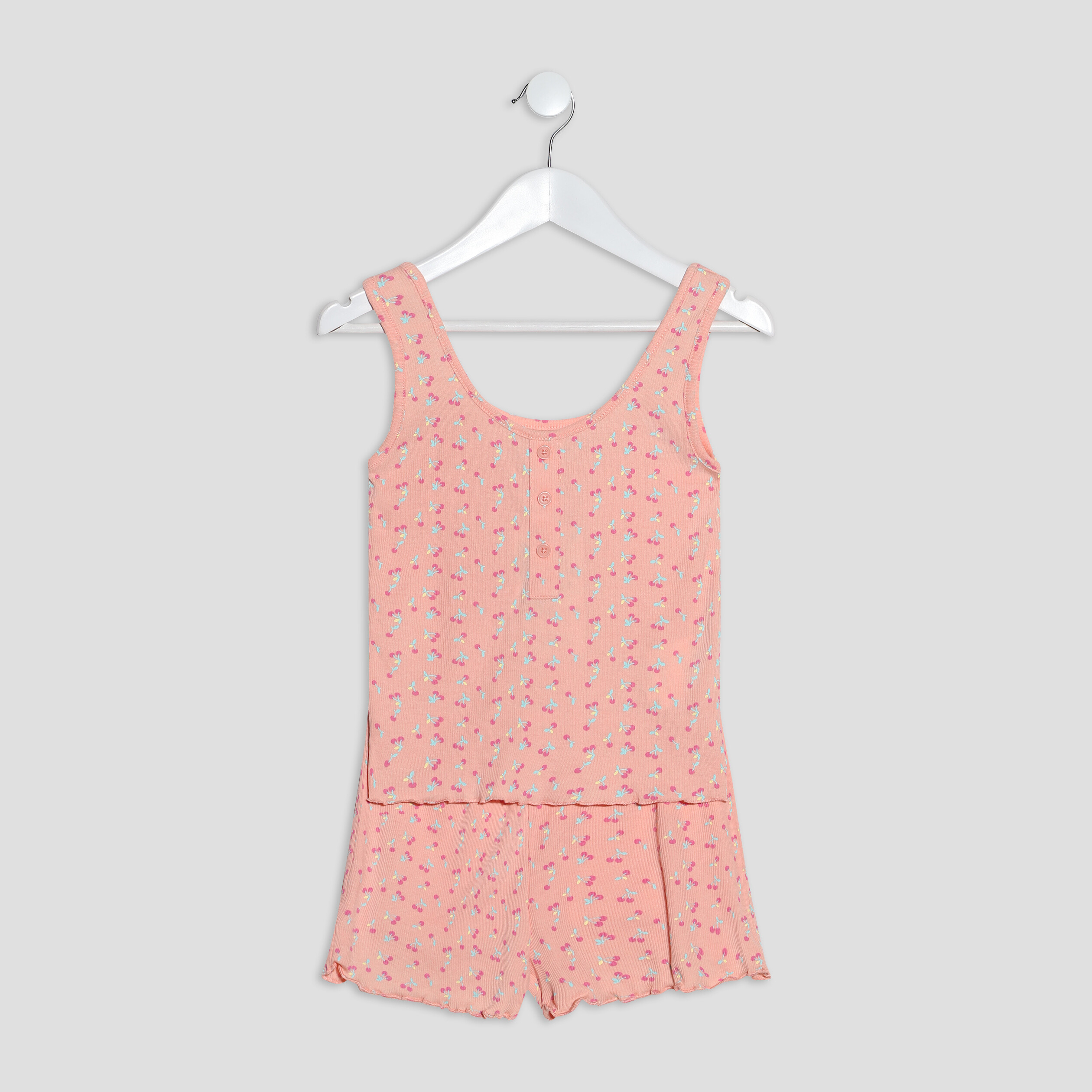 Ensemble pyjama 2 pièces rose saumon fille | La Halle