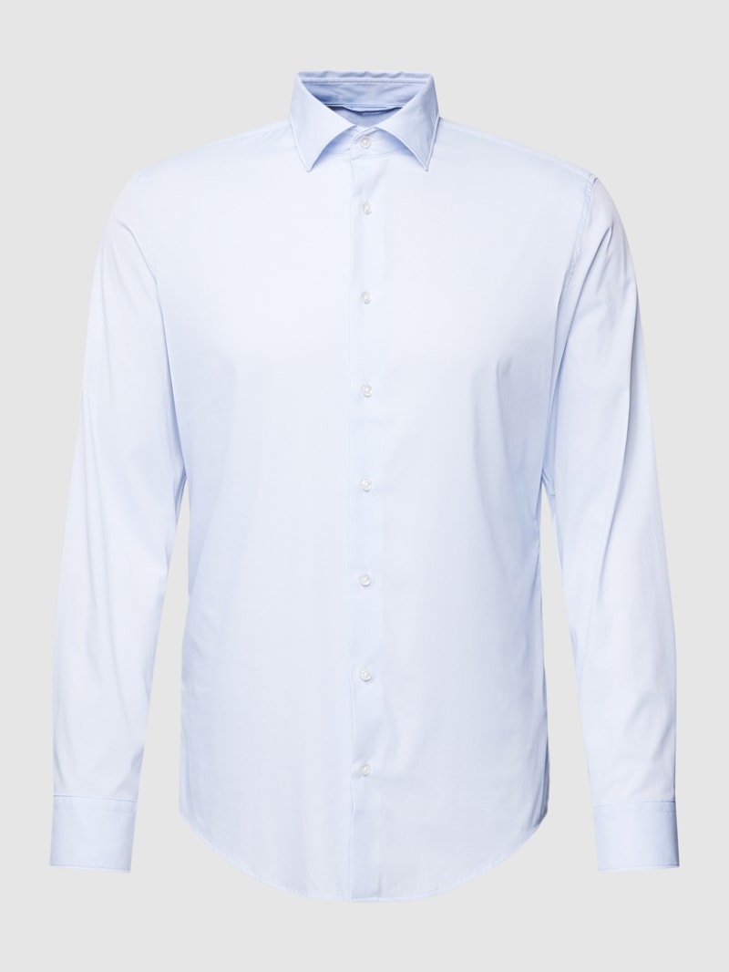 Slim Fit Business-Hemd mit Kentkragen in bleu
