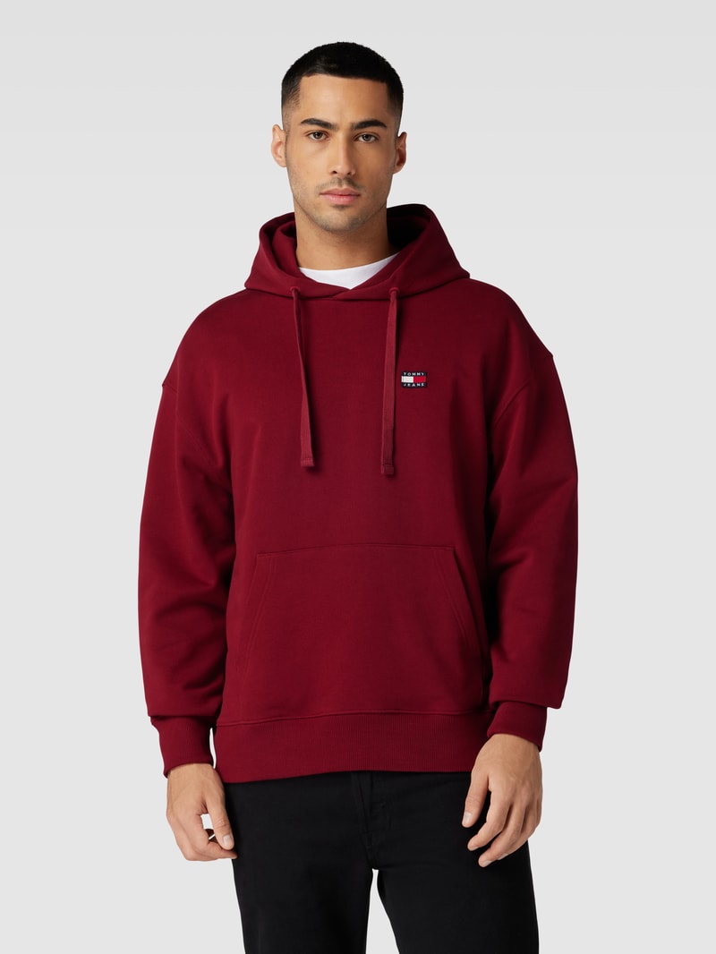 Hoodie mit Känguru-Tasche in bordeaux rot
