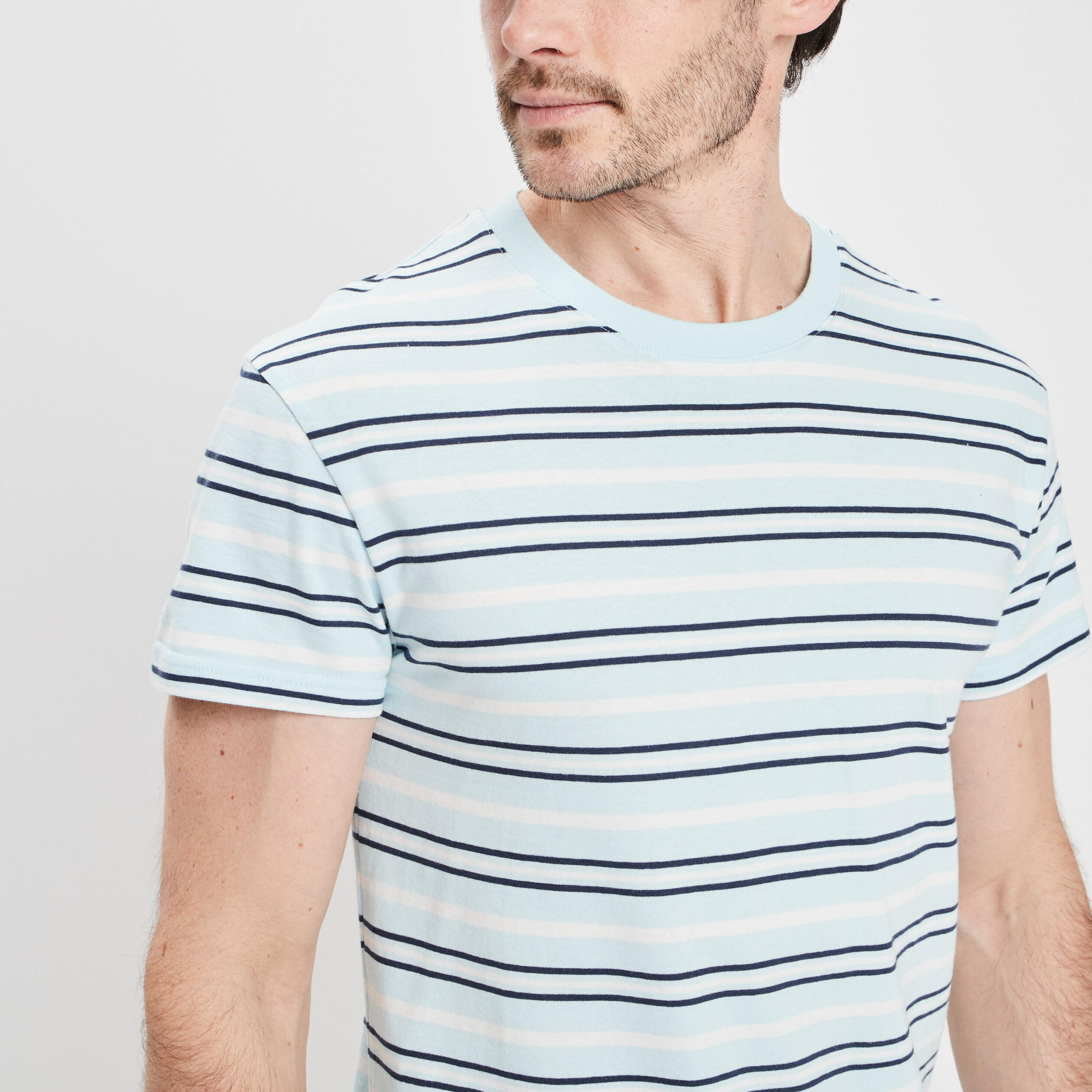 T-shirt manches courtes bleu turquoise homme | La Halle