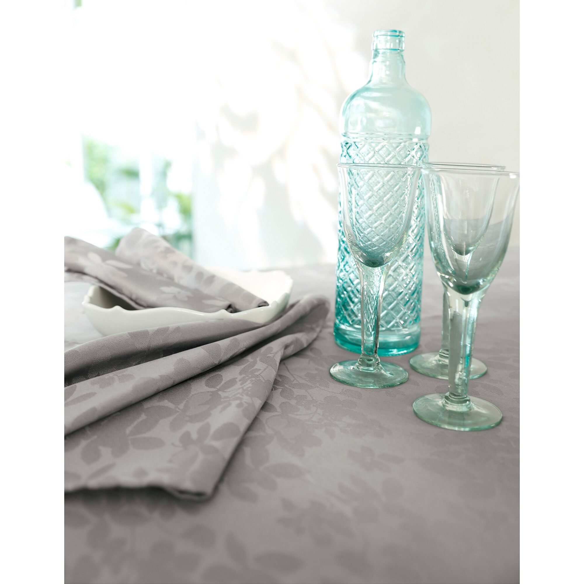 Nappe damassée feuillages Colombine