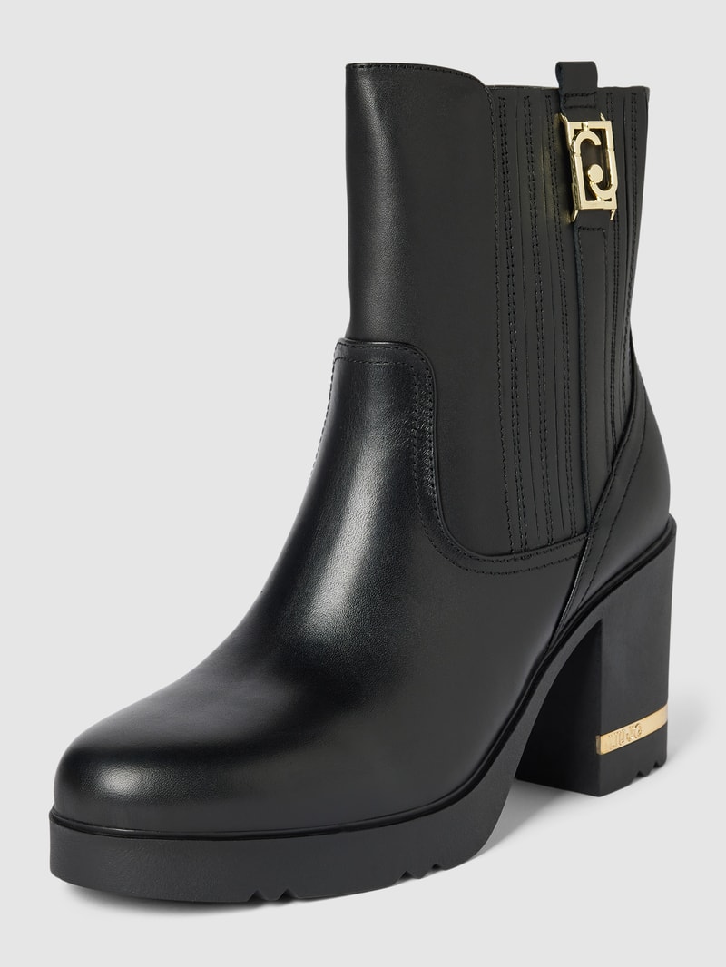 Stiefel mit Label-Detail Modell 'Gloria' in schwarz
