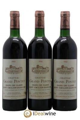 Château Grand Pontet Grand Cru Classé  1988 - Lot de 3 Bouteilles