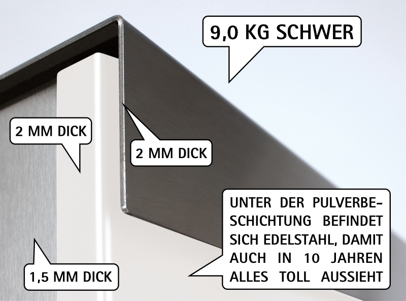 Keilbach Designprodukte Keilbach Briefkasten, Edelstahl, Front anthrazit pulverbeschichtet