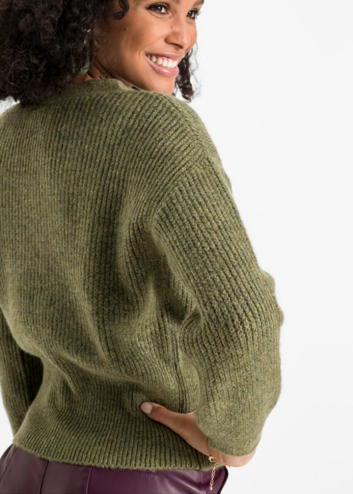 Oversized-Pullover in Wickeloptik