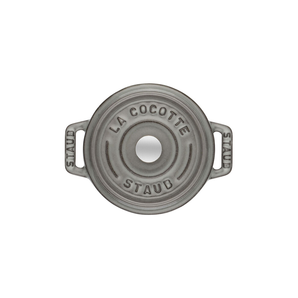 Mini Cocotte 10 cm, rund, Graphit-Grau, Gusseisen