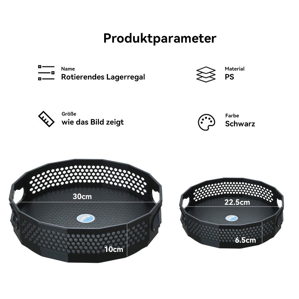 Welikera Gewürzregal Gewürzregal Drehteller,2PCS Drehtablett Organizer,30x10cm
